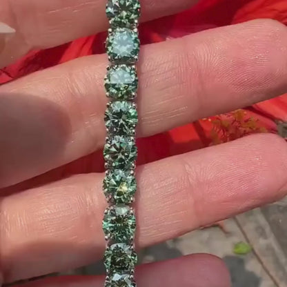 Brileon LuxeSpin VVS Green Moissanite Tennis Bracelet