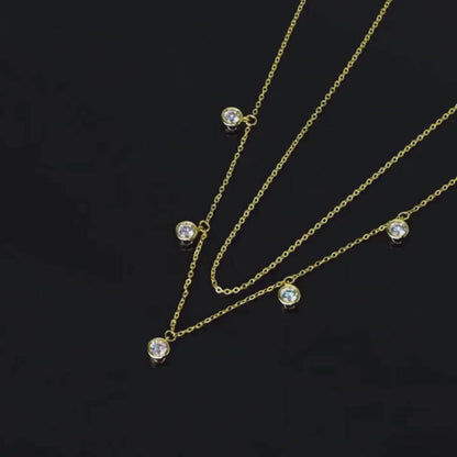 Brileon Celestelle Moissanite Double Layer Pendant Necklace