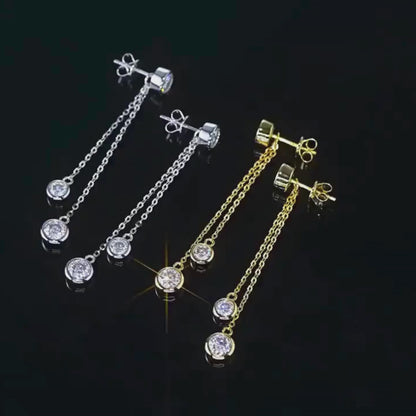 Brileon Seraphina™ Moissanite Tassel Drop Earrings